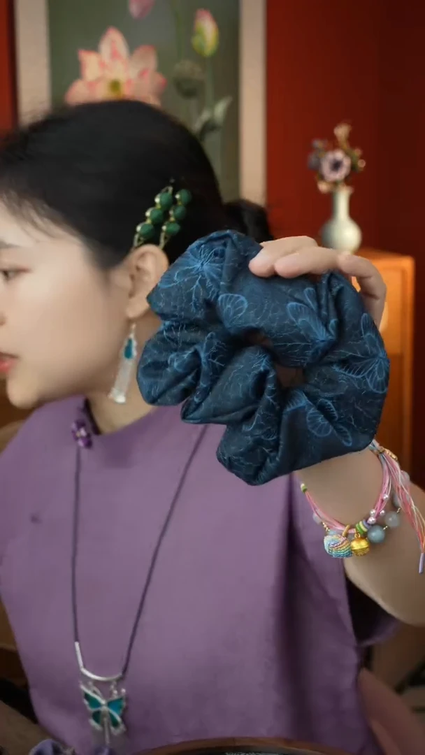 织绣桑蚕丝大肠圈发圈