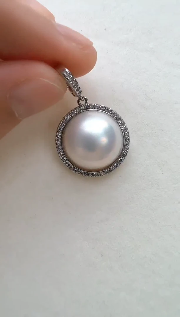 合金拼合珍珠（马贝珠）颈饰银色太阳花