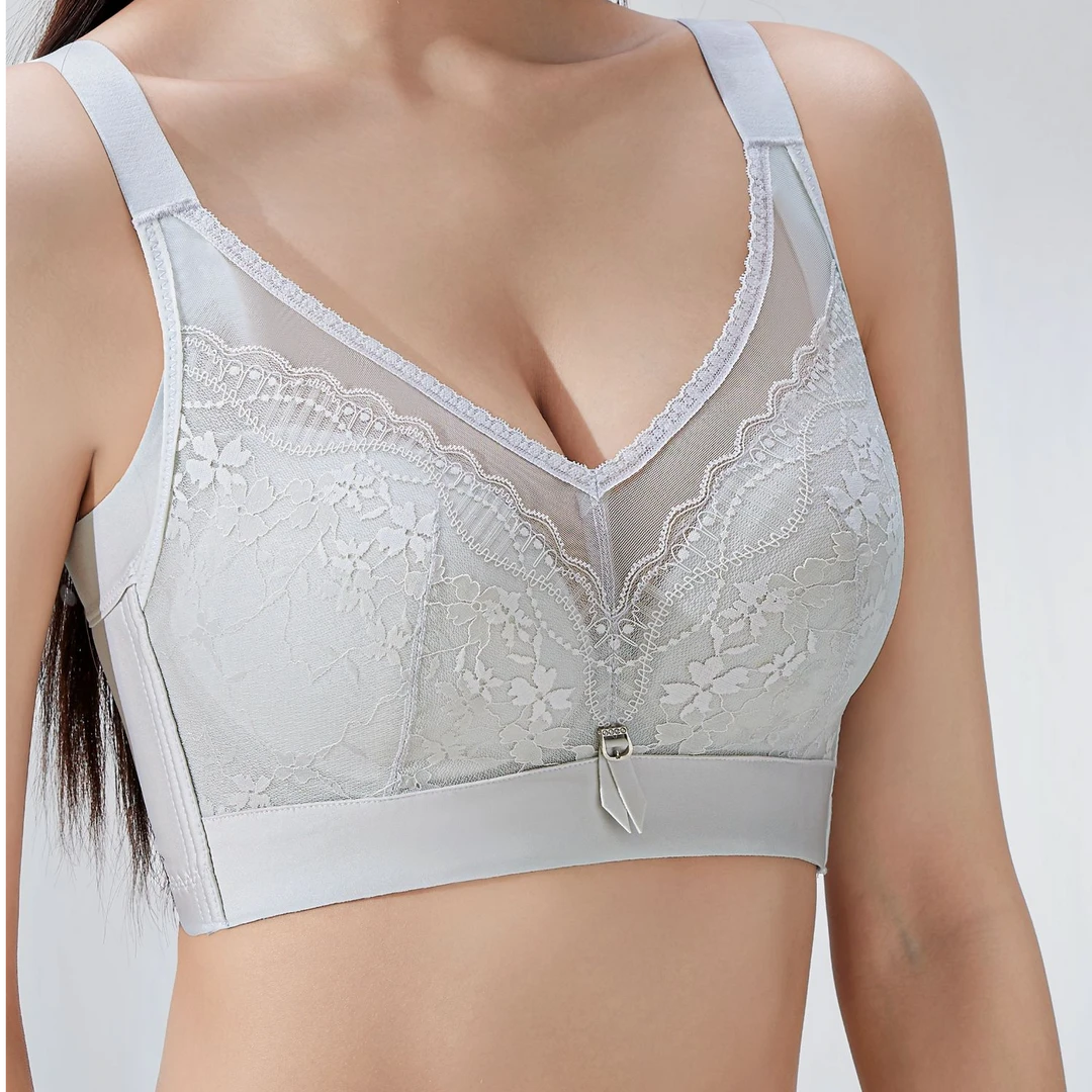 大胸显小显瘦无钢圈柔软夹棉杯大码内衣CD杯收副乳调整型内衣