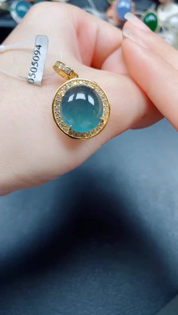 吊坠(赠链)银S925镶嵌翡翠翡翠