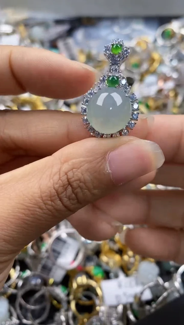 银S925镶嵌戒指翡翠555---4