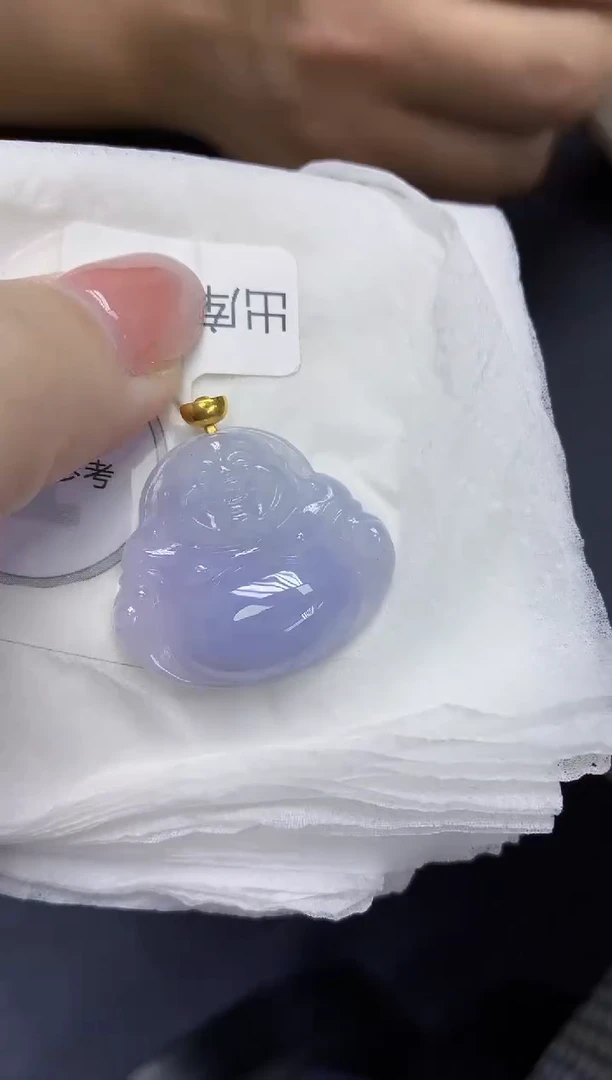 颈饰18K金镶嵌翡翠天然缅甸翡翠A货多样性发一件