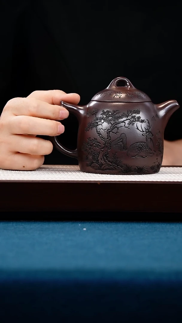 茶壶紫砂石红鹿秦权