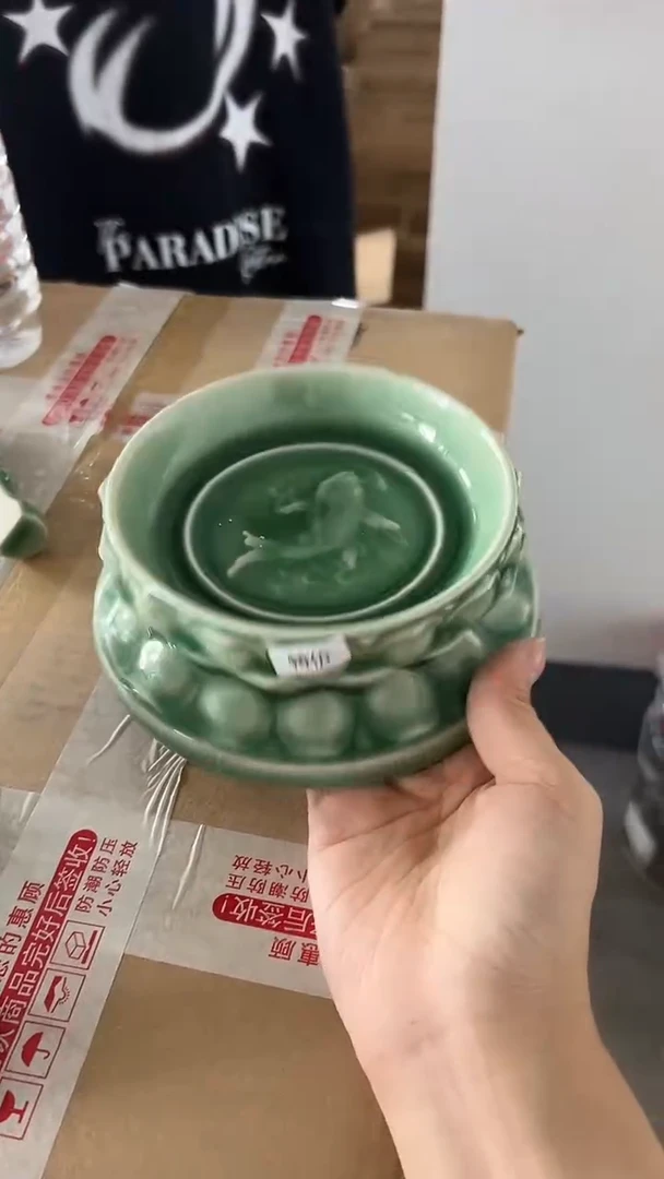 龙泉云间青瓷小米茶器