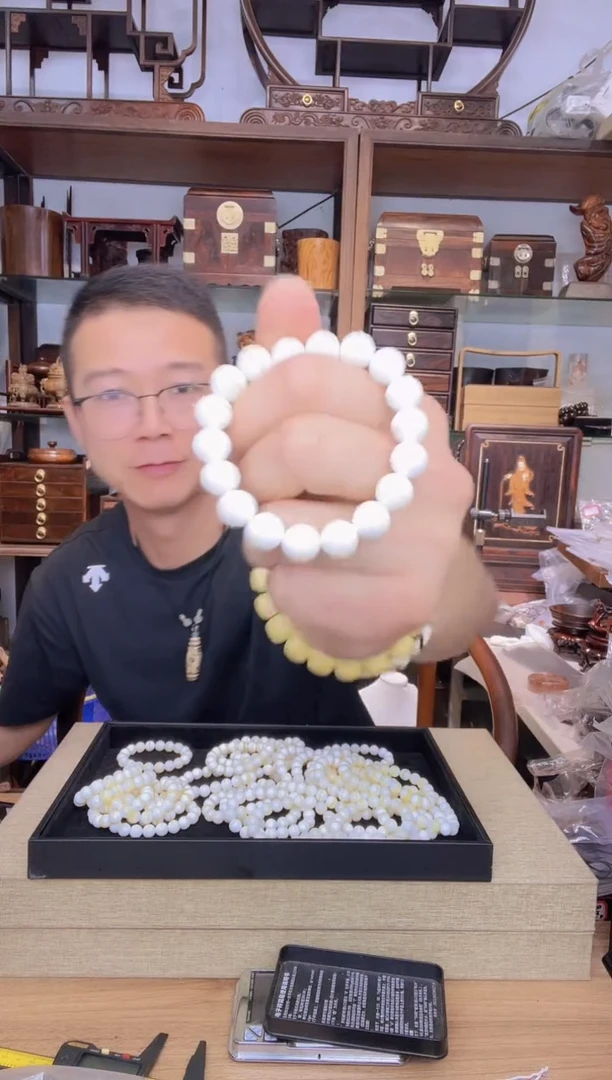 乌木类书架895塑料金丝1.0圆珠单圈手串