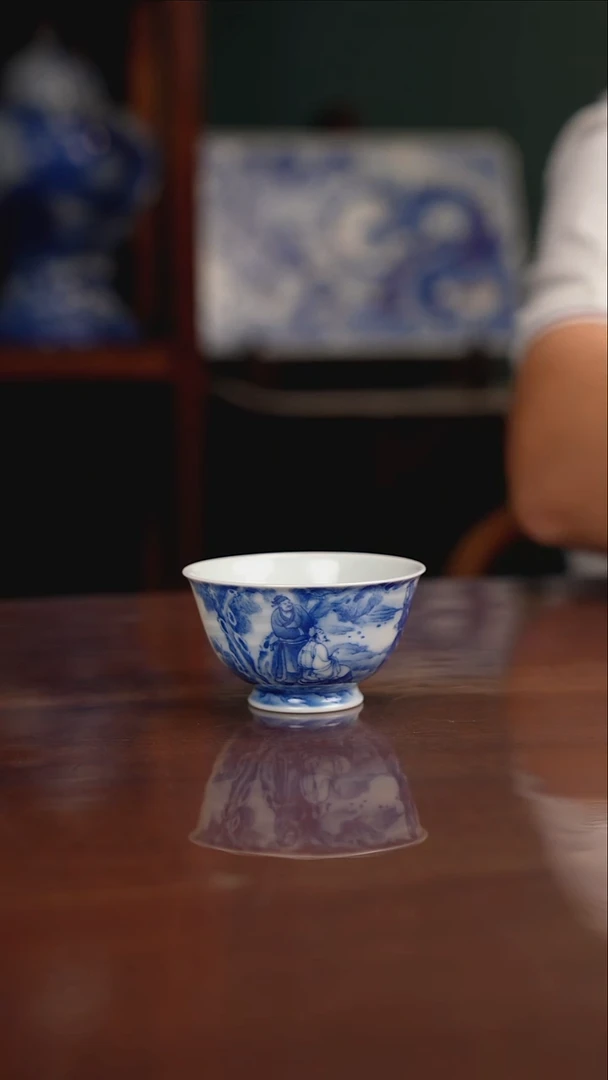 晓竹窑青花伯乐相马