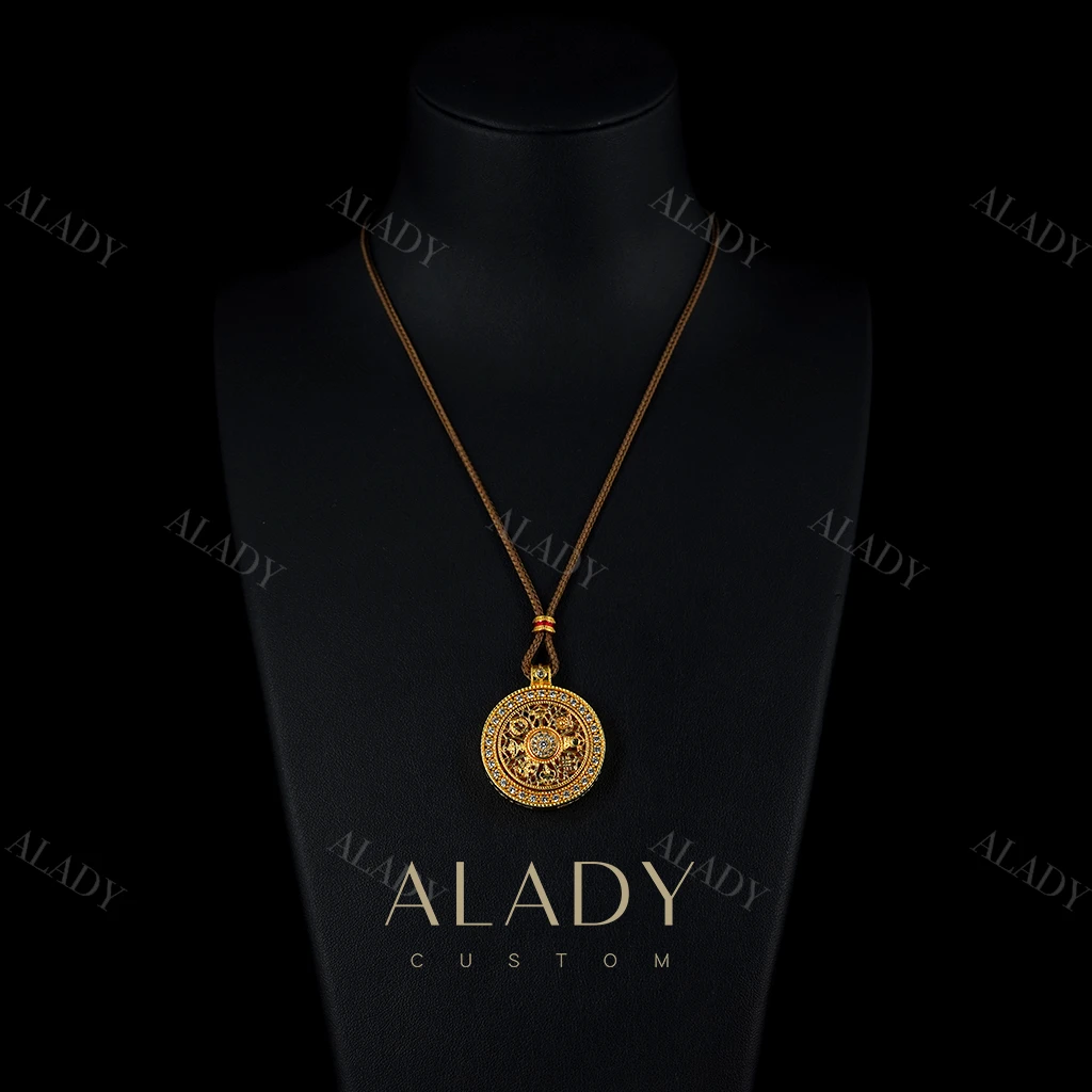 合金项链 【八宝罗盘】圆圆满满时尚简约项链