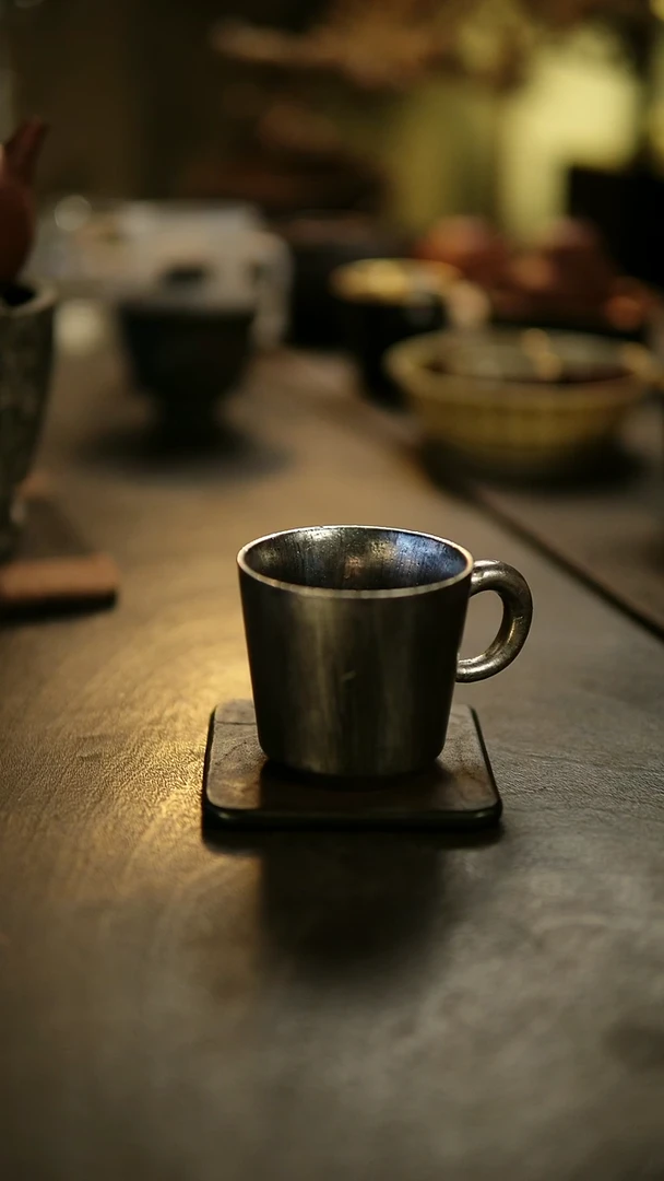 阿眠    松风舍陶泥铂金咖啡杯