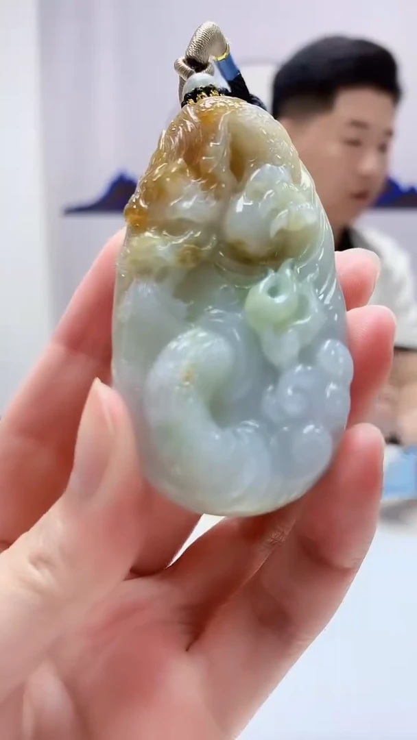 定制翡翠未镶嵌4917zm-毛货挂件龙牌65