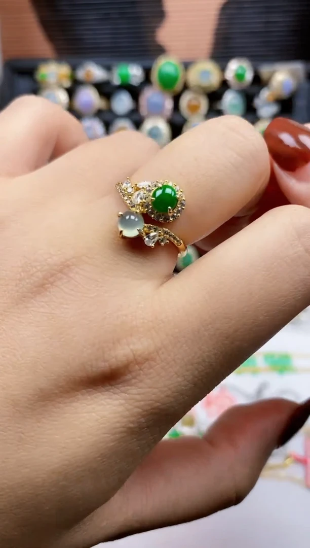 银S925镶嵌戒指翡翠69