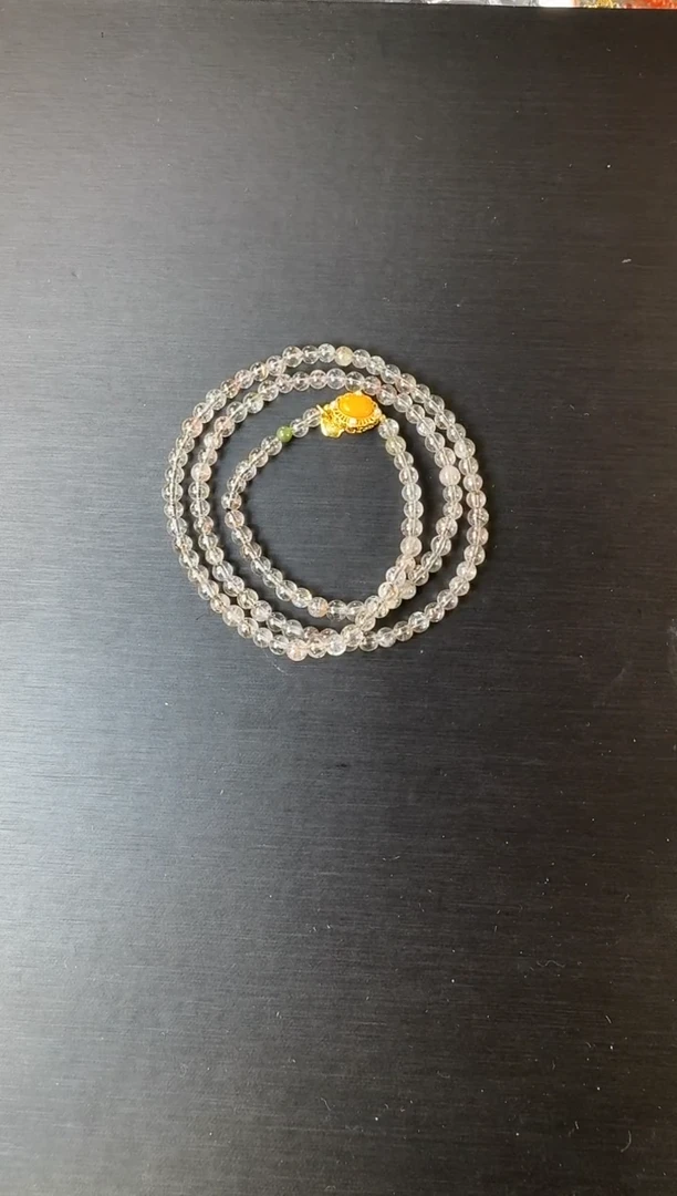 未镶嵌手链烟晶s15 黑金超多圈手链5mm+