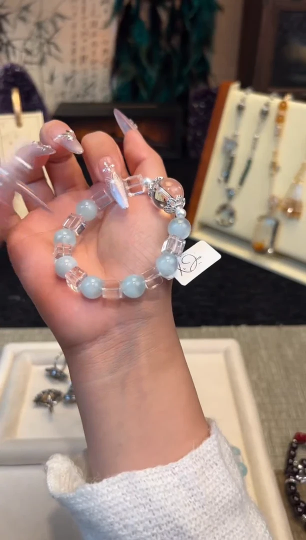 【闪购商品】水晶手链合金海蓝宝