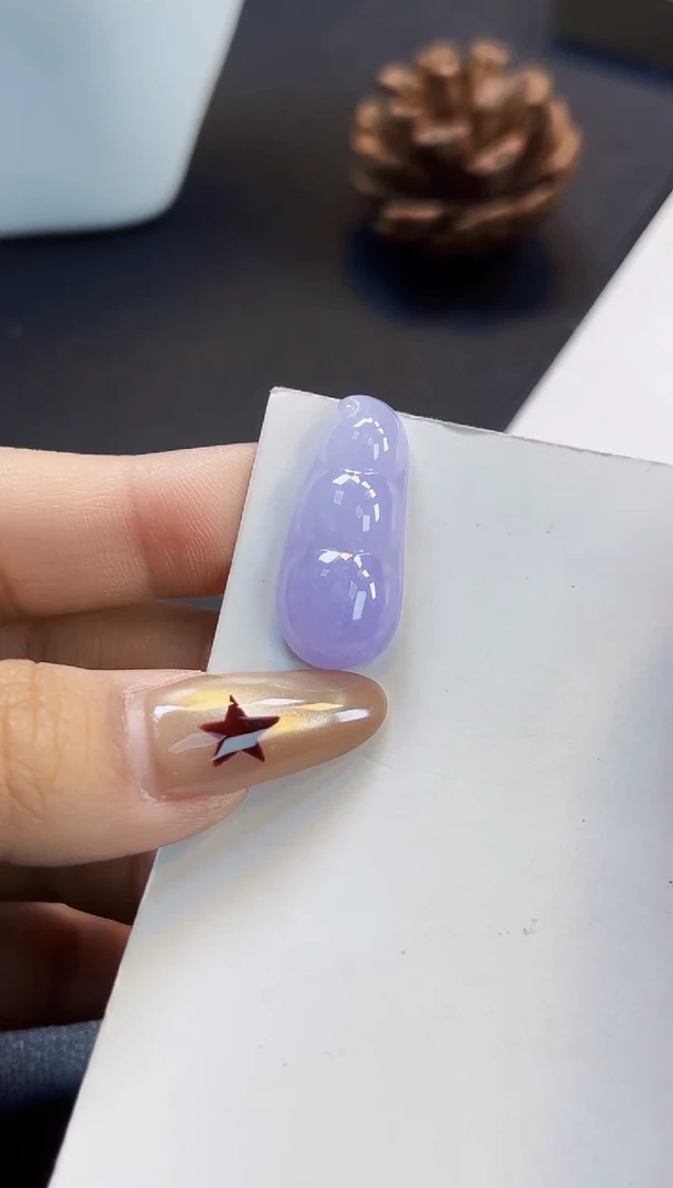 裸石翡翠冰丽09紫罗兰福豆26.5*12.1*6.5