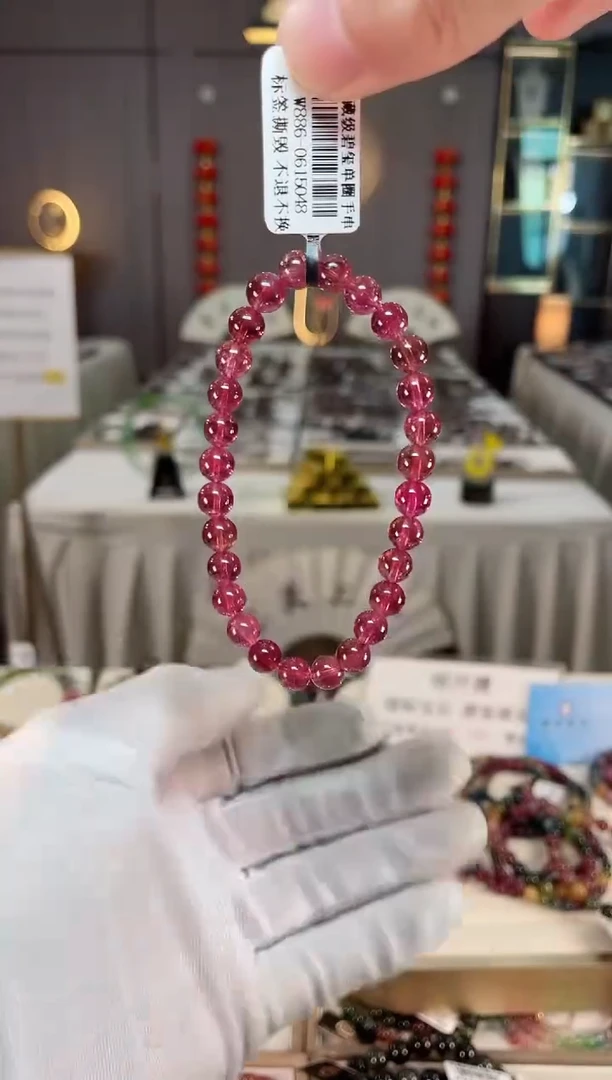 未镶嵌老矿碧玺彩虹单圈手串6mm+碧玺xion多样性发一条