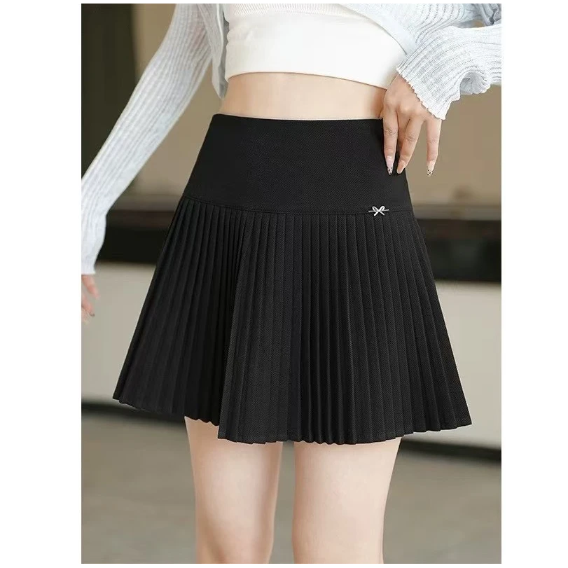 294百褶半身裙女2025早春季高腰显瘦A字裙学院风包臀短裙