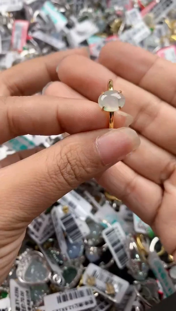 银S925镶嵌戒指翡翠888----6