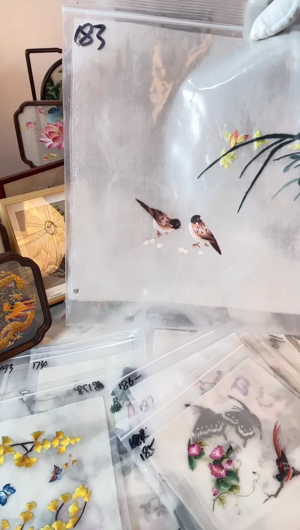 织绣纯手工苏绣双面绣绣布183