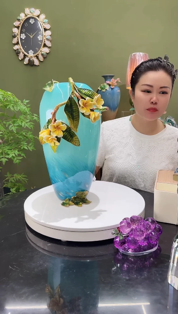 琉璃珐琅彩蝶恋花 花瓶大号