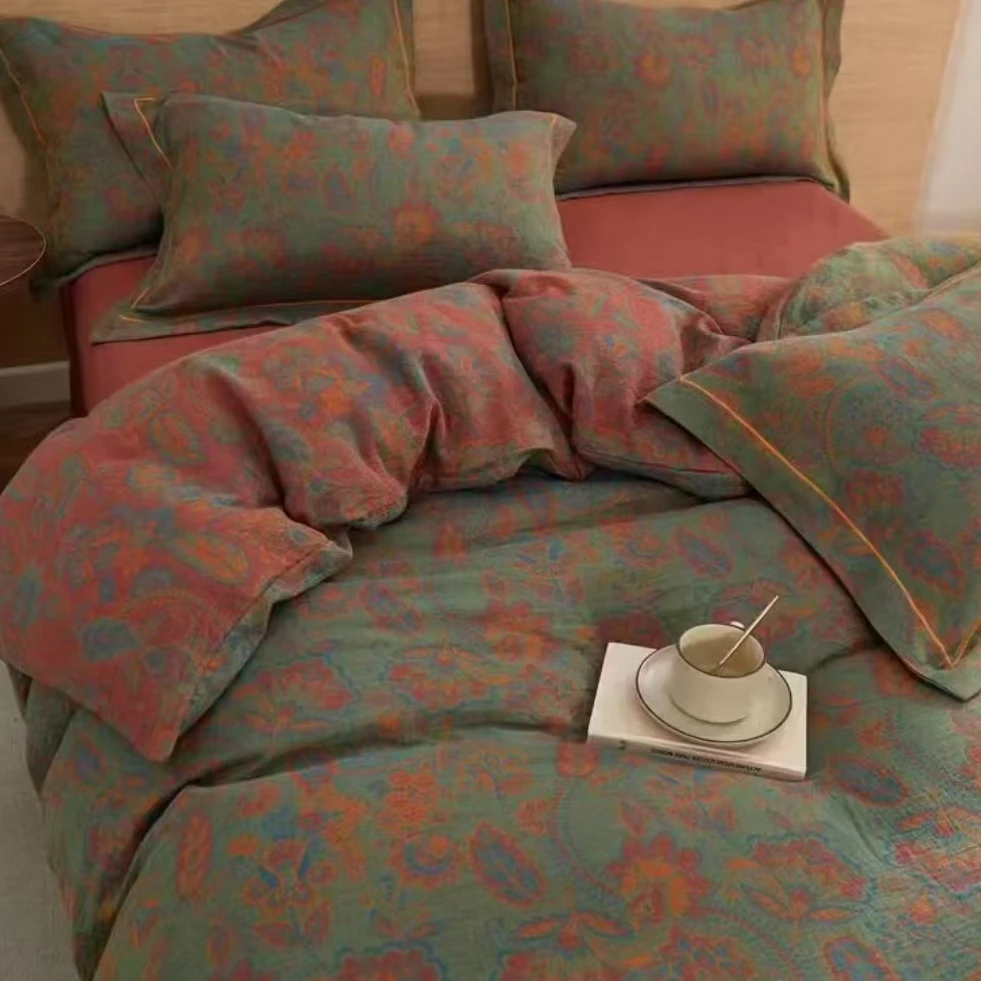 【金志轻奢】-甄麻计划-加柔加软色织亲肤套件-惜梦绿影