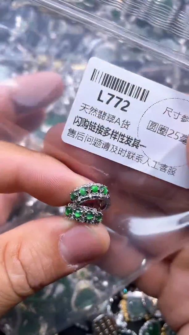 【闪购商品】翡翠颈饰未镶嵌L772耳扣