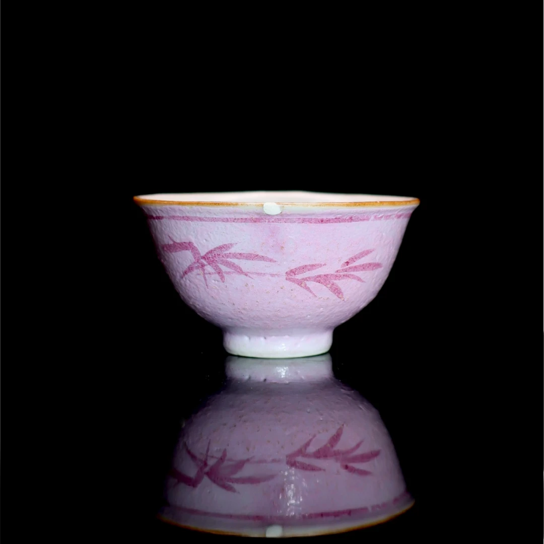 31:清中期胭脂红花卉纹杯