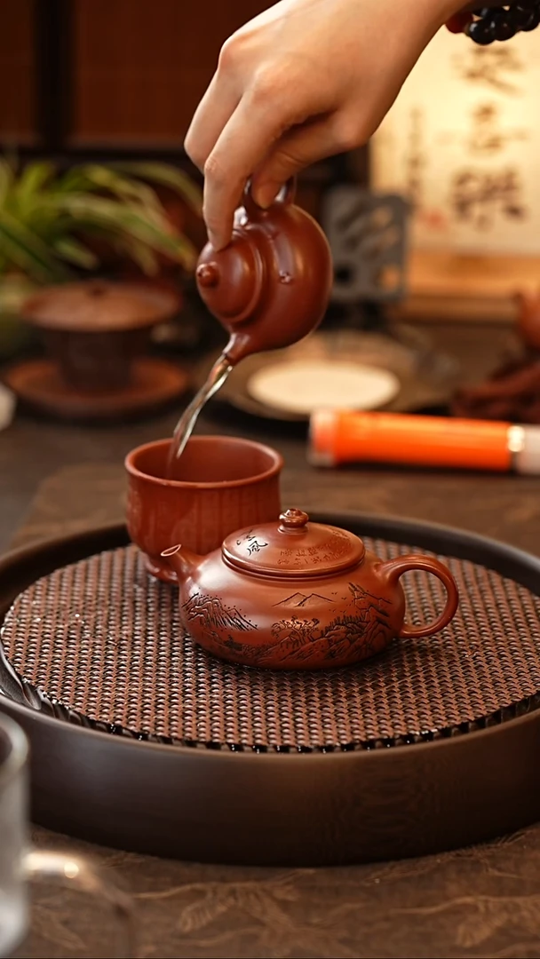 茶壶紫砂小*寒江