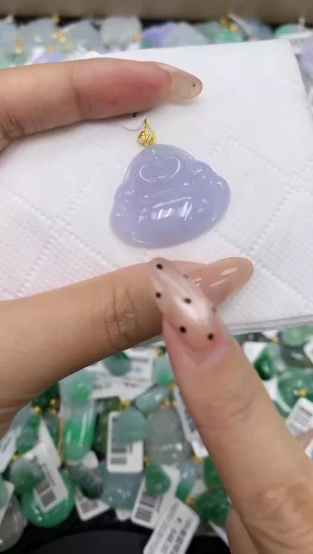 颈饰18K金镶嵌翡翠a货支持复检百元以上9元证书费自理