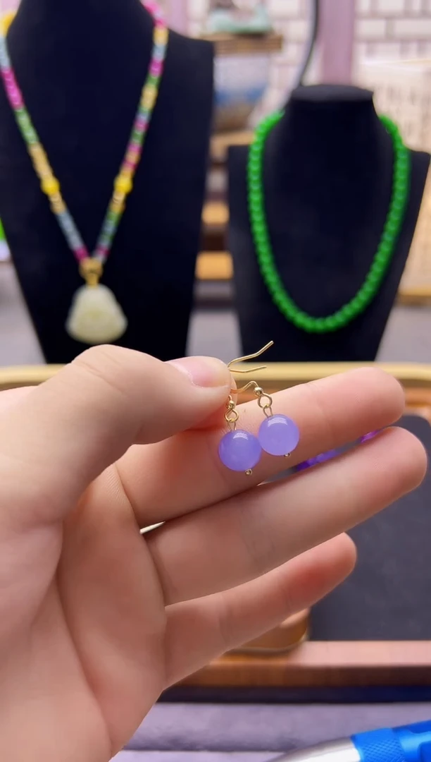 【闪购商品】翡翠耳饰14K金镶嵌E216