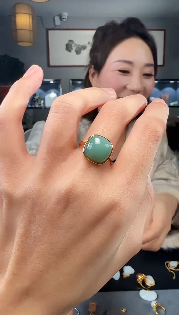 【闪购商品】和田玉戒指银S925镶嵌1