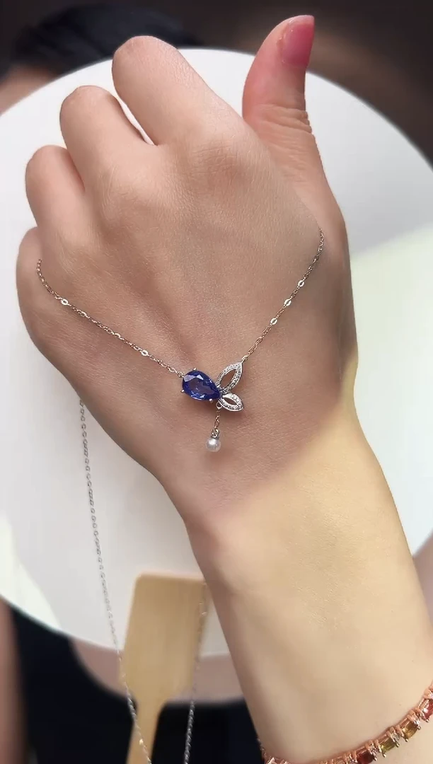 吊坠(不含链)18K金镶嵌坦桑石13【主石1.5ct】