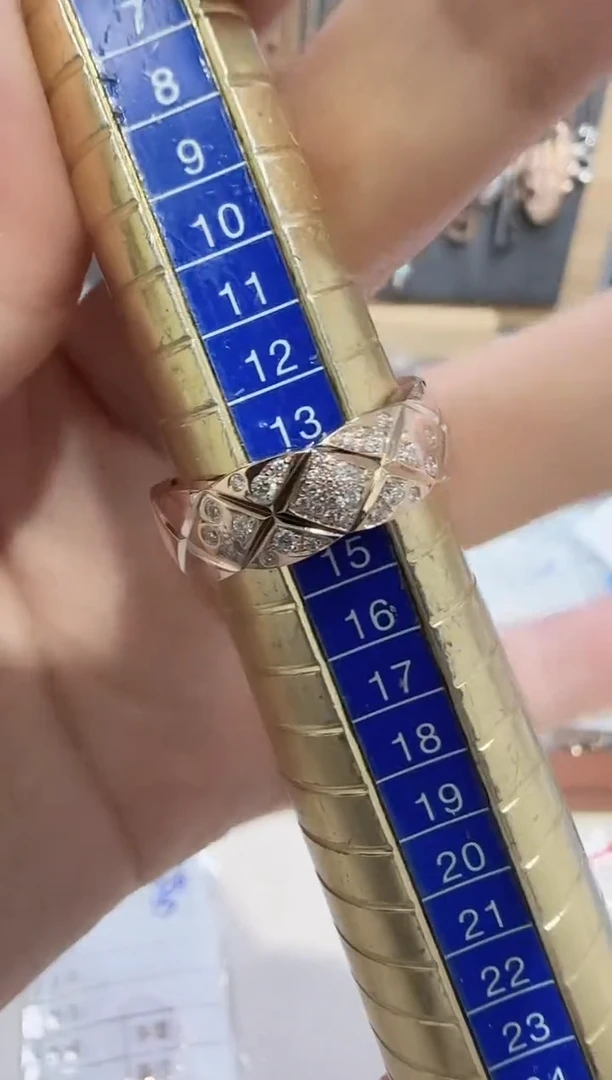 【闪购商品】天然钻石戒指/指环18K金镶嵌戒指14号
