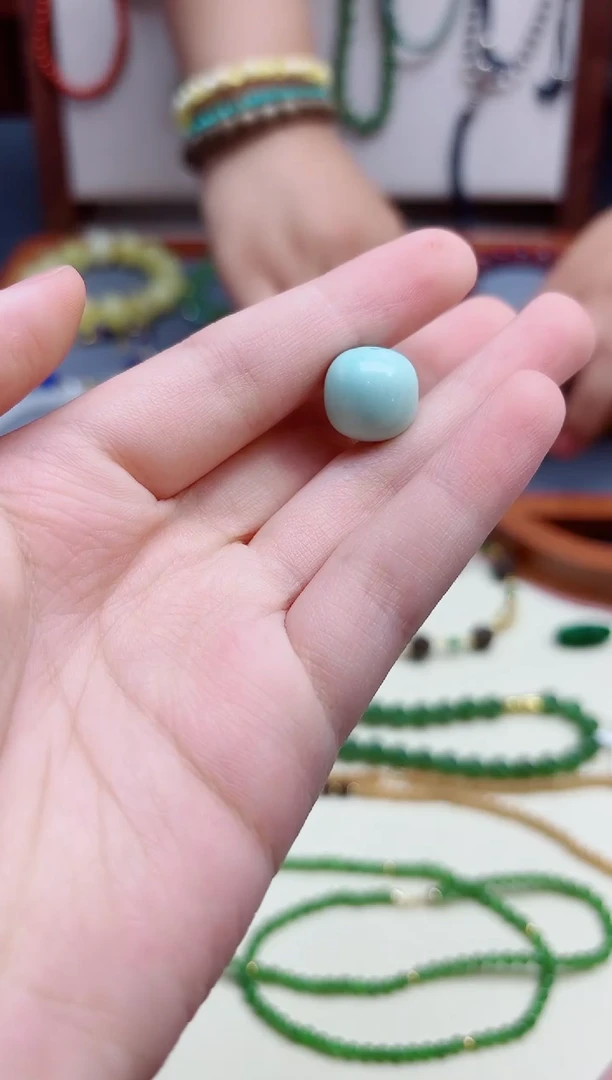 绿松石未镶嵌挂件松石单珠配饰GW