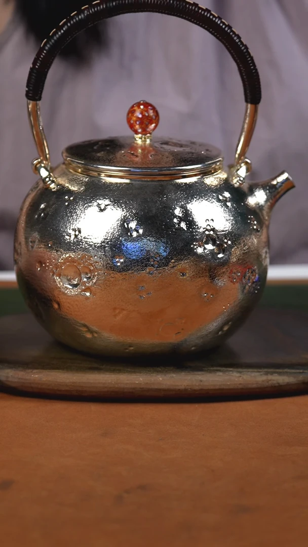手工锤纹星球烧水提梁