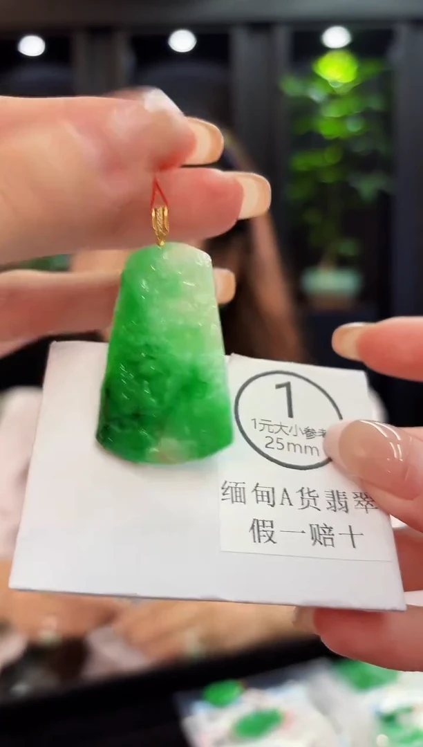 颈饰18K金镶嵌翡翠 缅料A货/支持复检/一件