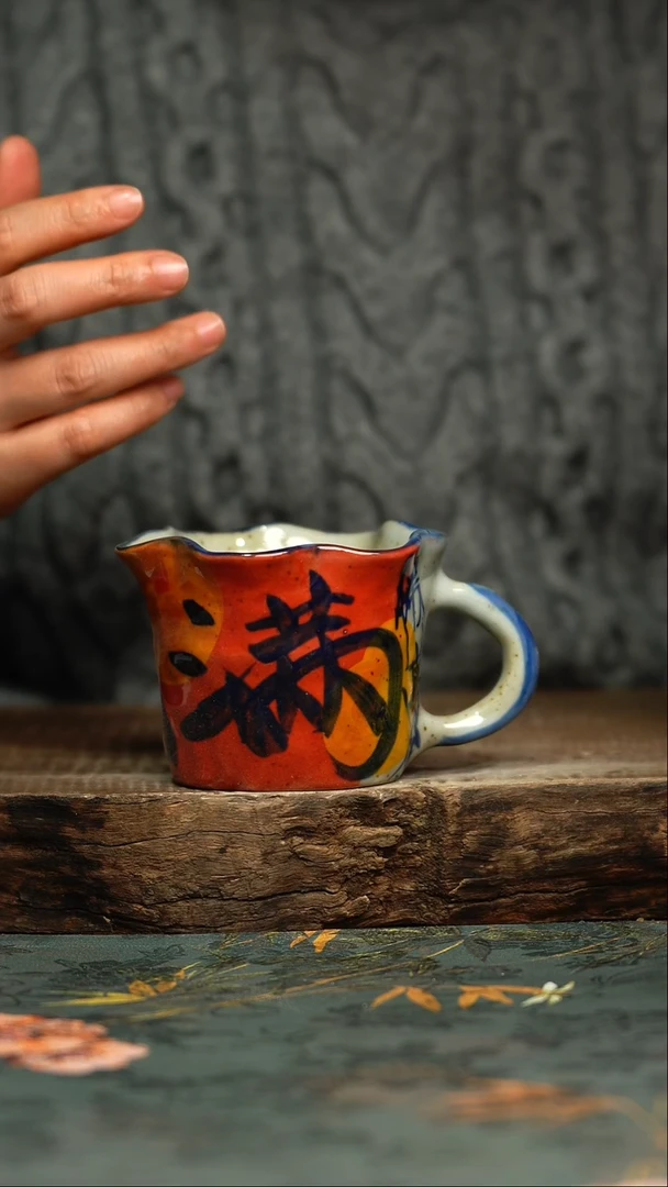 【闪购商品】杯釉下彩手工手绘同款陶器