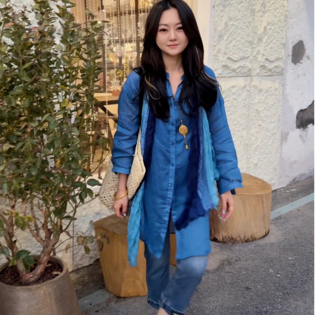 museguhui/木色古汇1191#苎麻衬衣防晒女款时尚衬衣