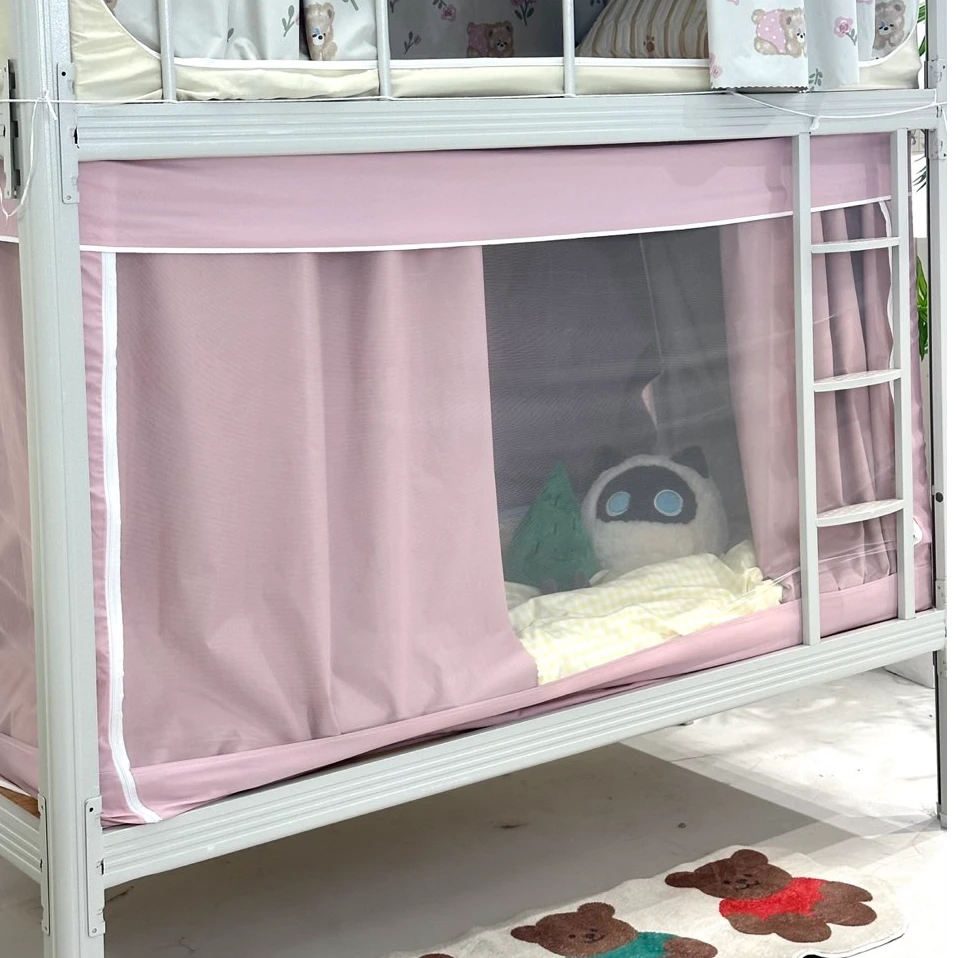 真实拍内外都彩色且全遮光全包一体式学生床帘