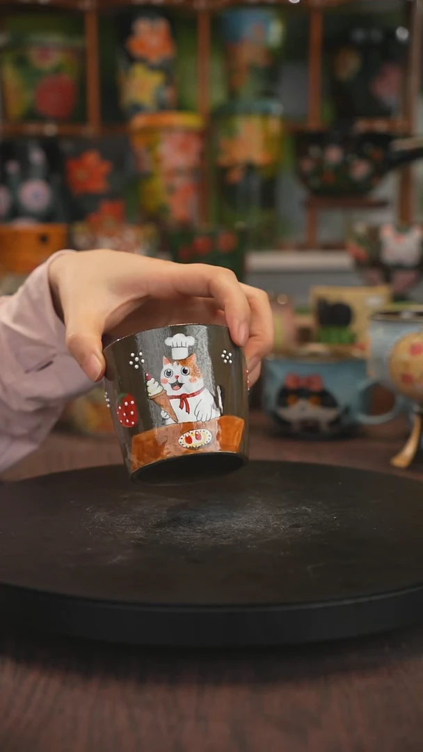 紫砂油画手绘釉下彩