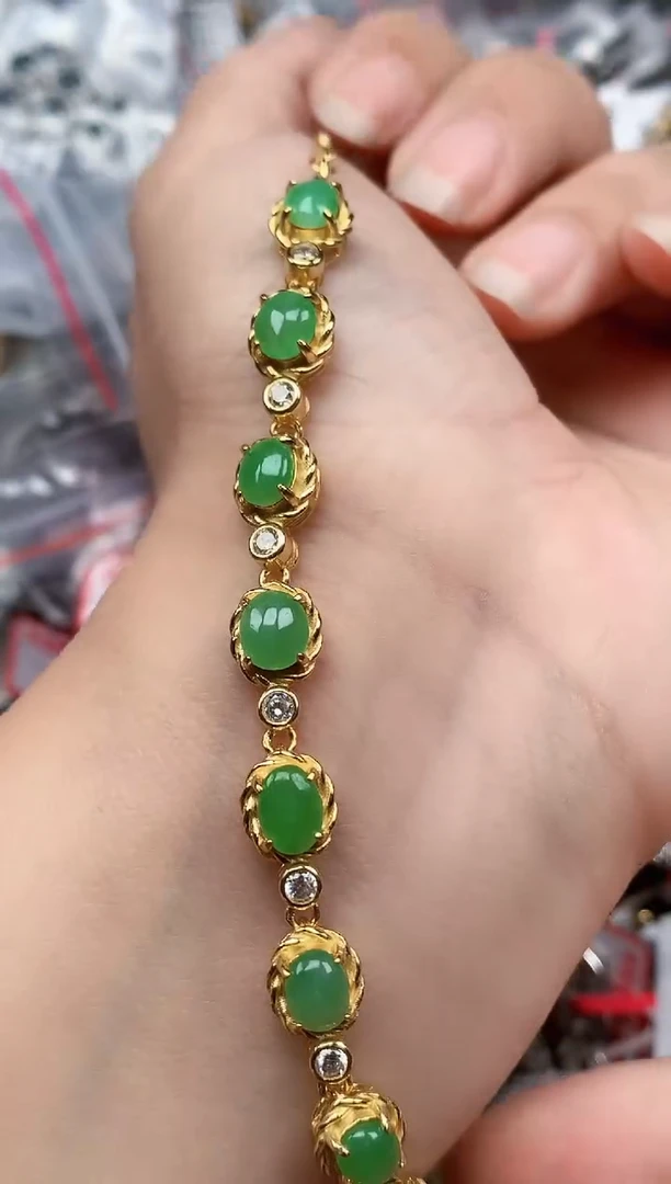 银S925镶嵌戒指翡翠天然A货缅甸翡翠