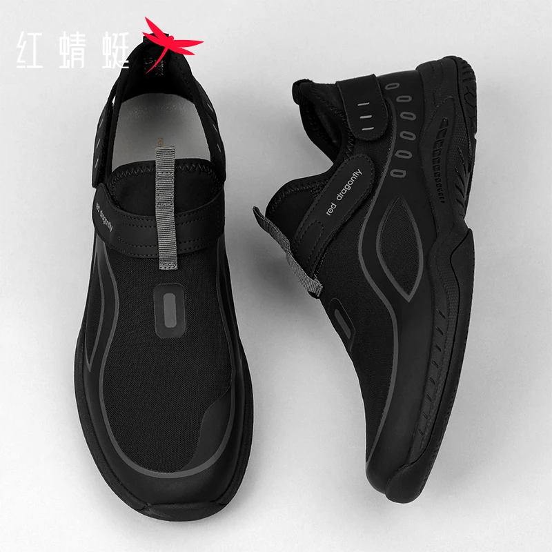 红蜻蜓男鞋2025秋季新款套脚软底时尚轻便飞织男士跑步鞋网面鞋男