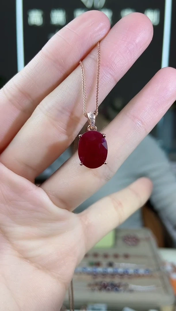 【闪购商品】红宝石颈饰银S925镶嵌颈饰