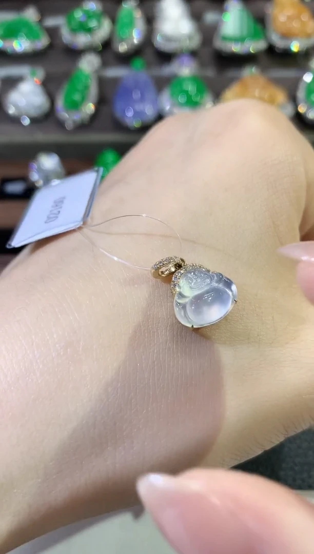 吊坠(不含链)18K金镶嵌翡翠D35翡翠