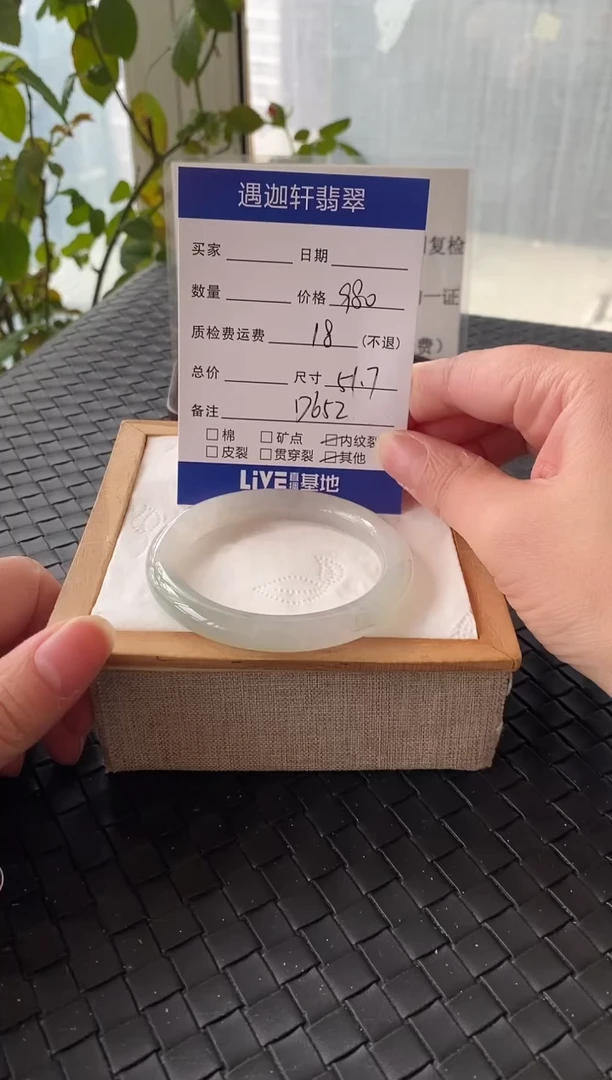 未镶嵌手镯翡翠51.7圈口 D652编码