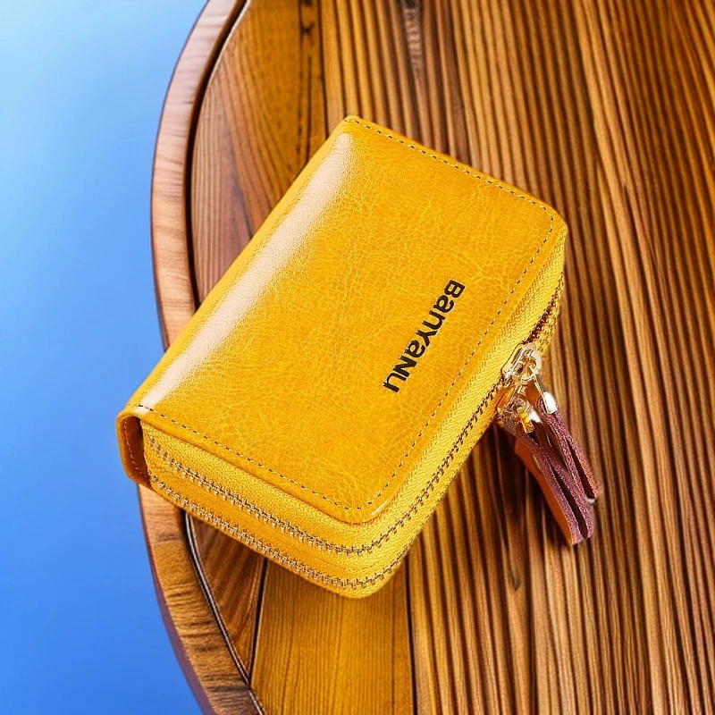 女士真皮卡包证件多功能大容量牛皮卡套钥匙包一体防消磁银行卡包