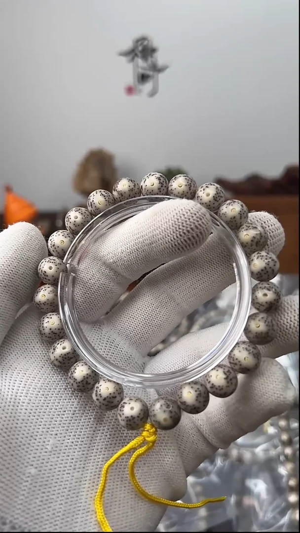 手串星月菩提10*10正圆手持大眼睛 海南原生态石玉料同枝果