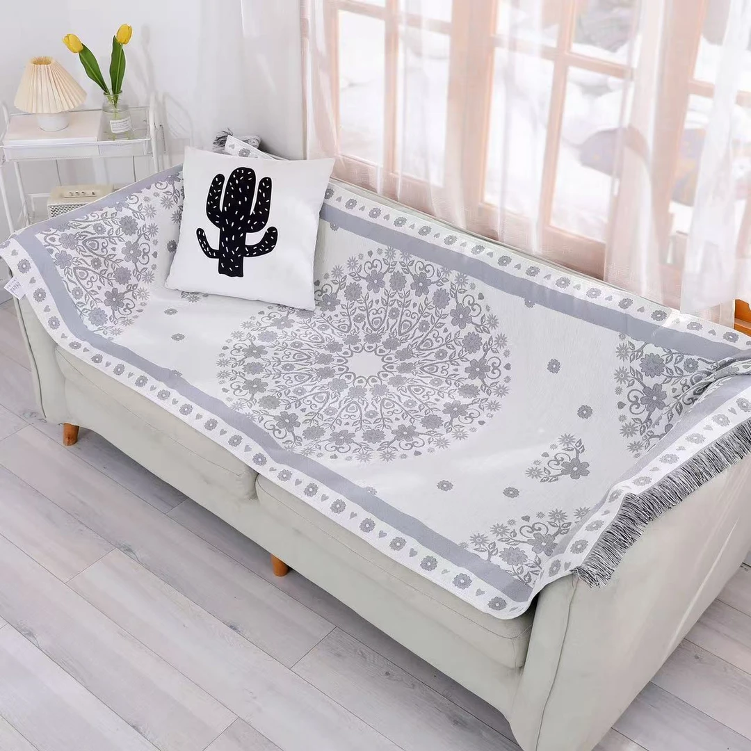 【尼曼灰】高端轻奢柔软四季用沙发巾90*210