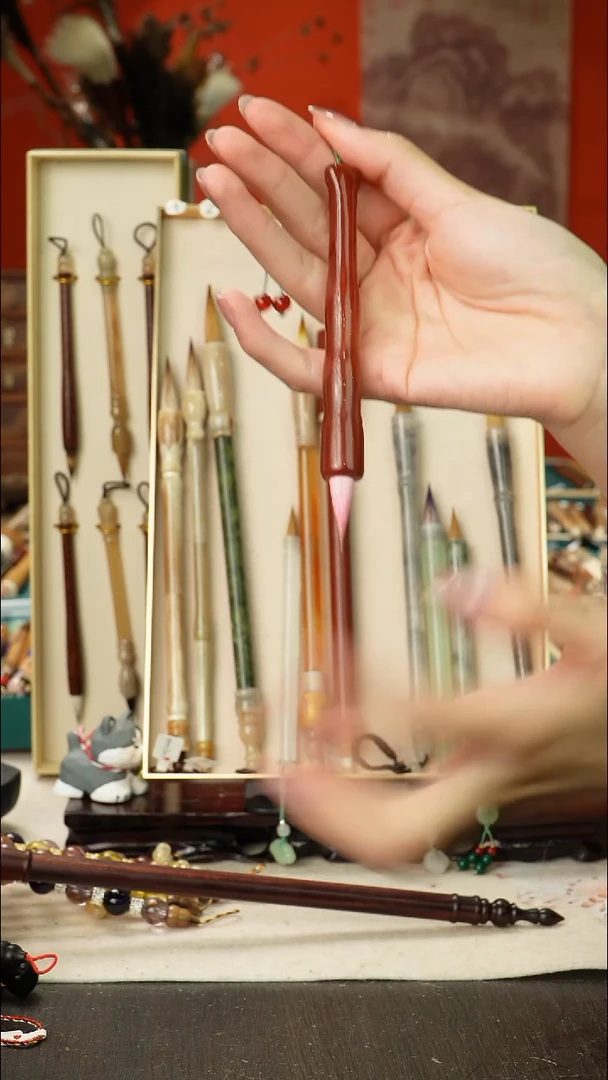 31号孤品高货毛笔链接 清水试笔 蘸墨不退