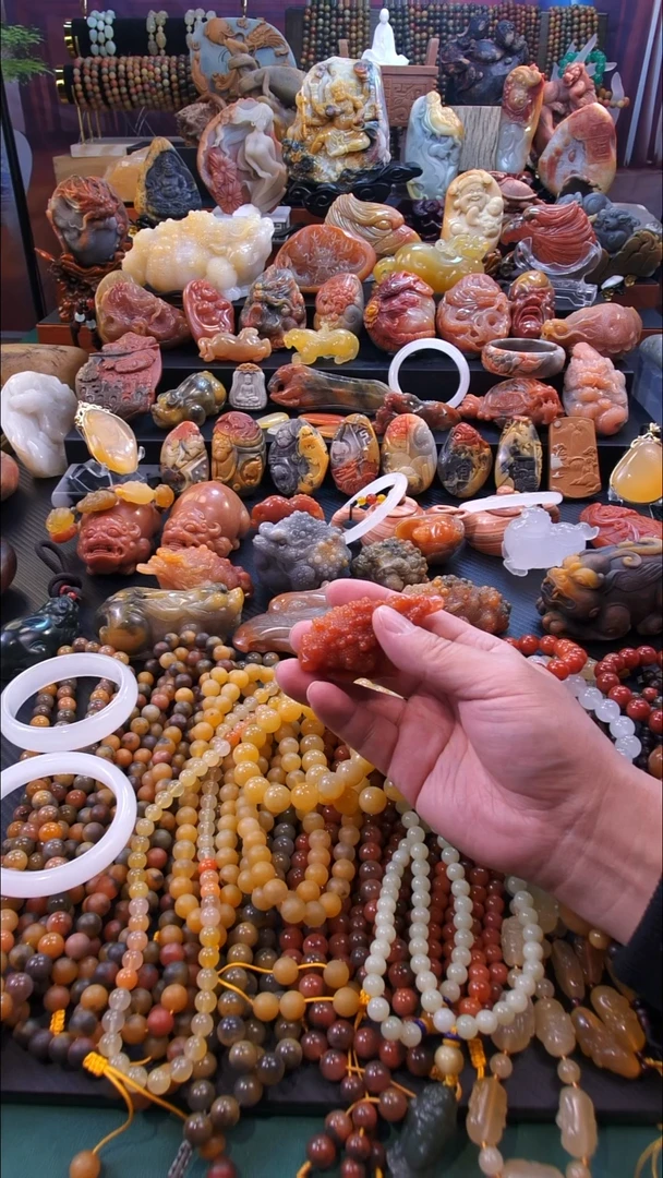 未镶嵌石英岩玉手饰心**窗手把