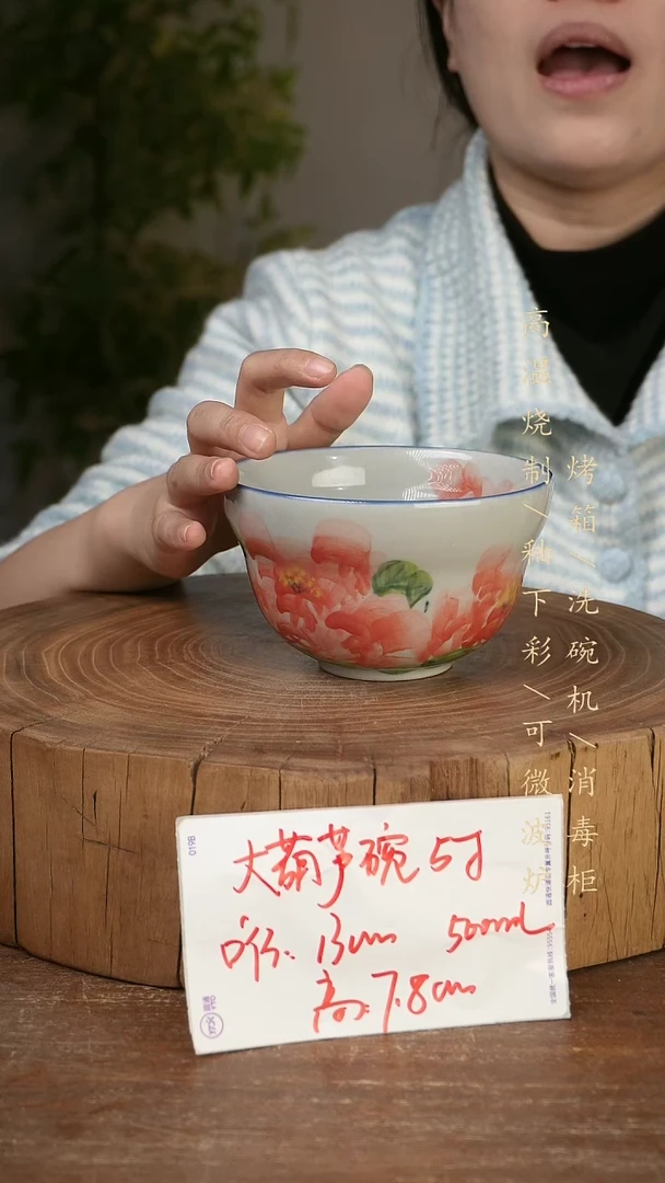 碗瓷景德镇手工手绘高温瓷釉下彩