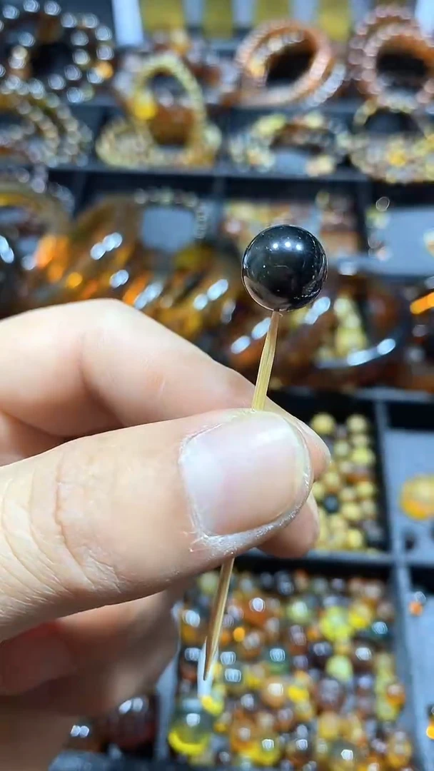 琥珀颈饰未镶嵌天然缅甸琥珀单珠11+
